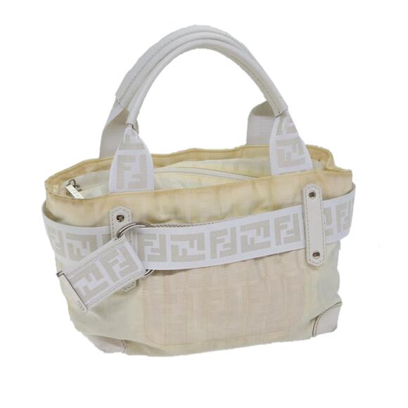 FENDI Zucca Canvas Hand Bag Nylon White - Picture 1 of 12